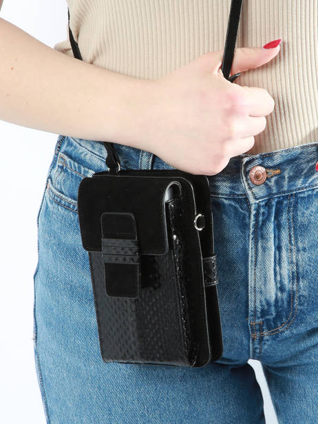 Telefoonetui Leder Great by sandie Zwart new zack SNA ander zicht 1